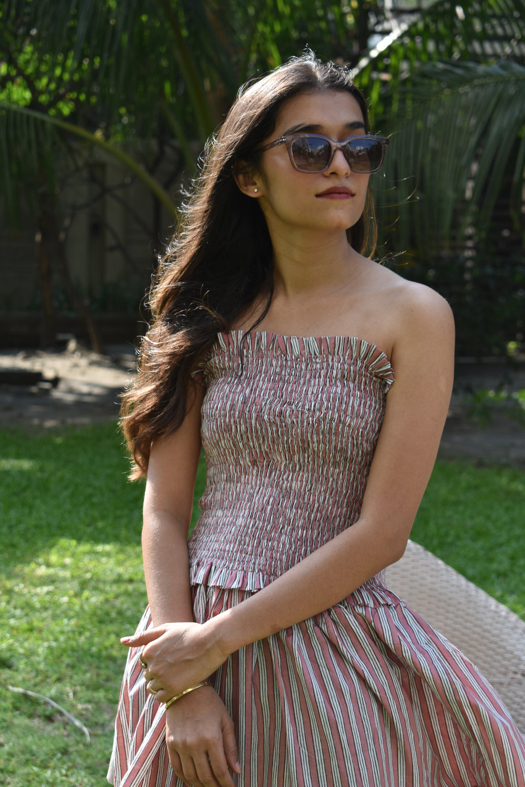 Rosé Stripe Dress