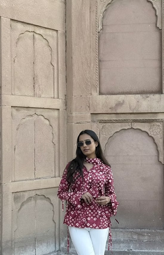 Sanjh Bandhani Top