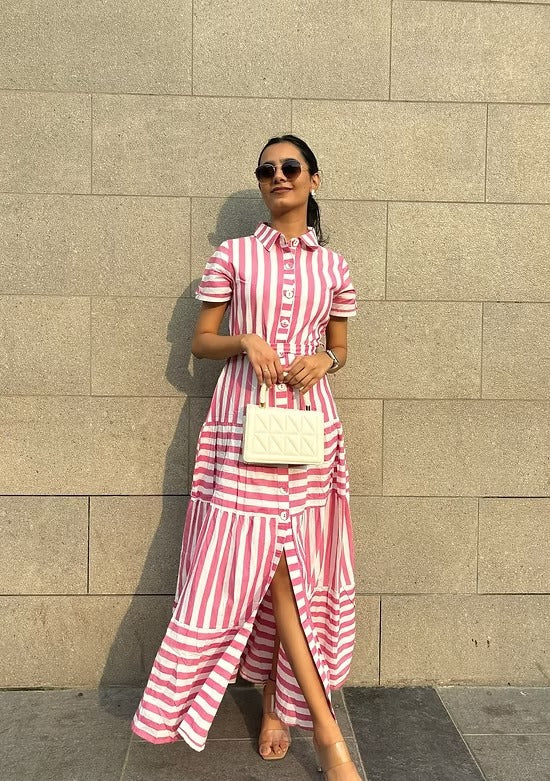 Rosy Stripe Dress