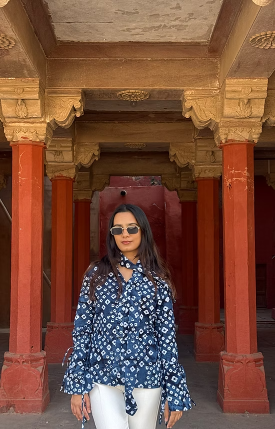 Sanjh Bandhani Top